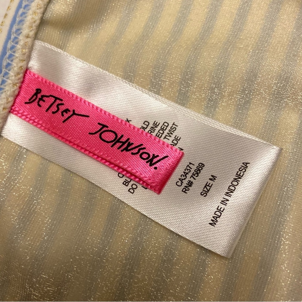 Betsey Johnson Preppy Hipster Swimwear Bottoms Size Medium Horizontal Stripes - Picture 6 of 8